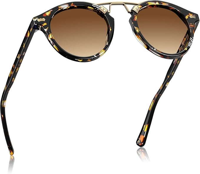 CARFIA Double Bridge Small Acetate Sunglasses for Women Polarized, Retro Metal Brow Ladies Sunnie... | Amazon (US)