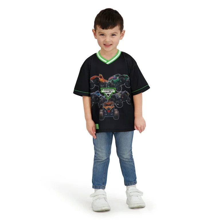 Monster Jam Toddler Boy Short Sleeve Jersey, Sizes 12 Months-5T | Walmart (US)