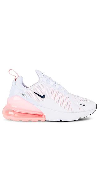 Air Max 270 Sneaker in White & Midnight Navy | Revolve Clothing (Global)