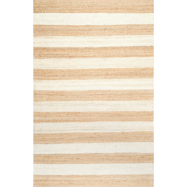 nuLOOM Alisia Flatweave Stripes Jute Area Rug, 6' x 9', Off White | Walmart (US)