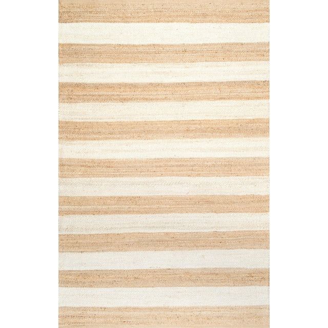 nuLOOM Alisia Flatweave Stripes Jute Area Rug, 6' x 9', Off White | Walmart (US)