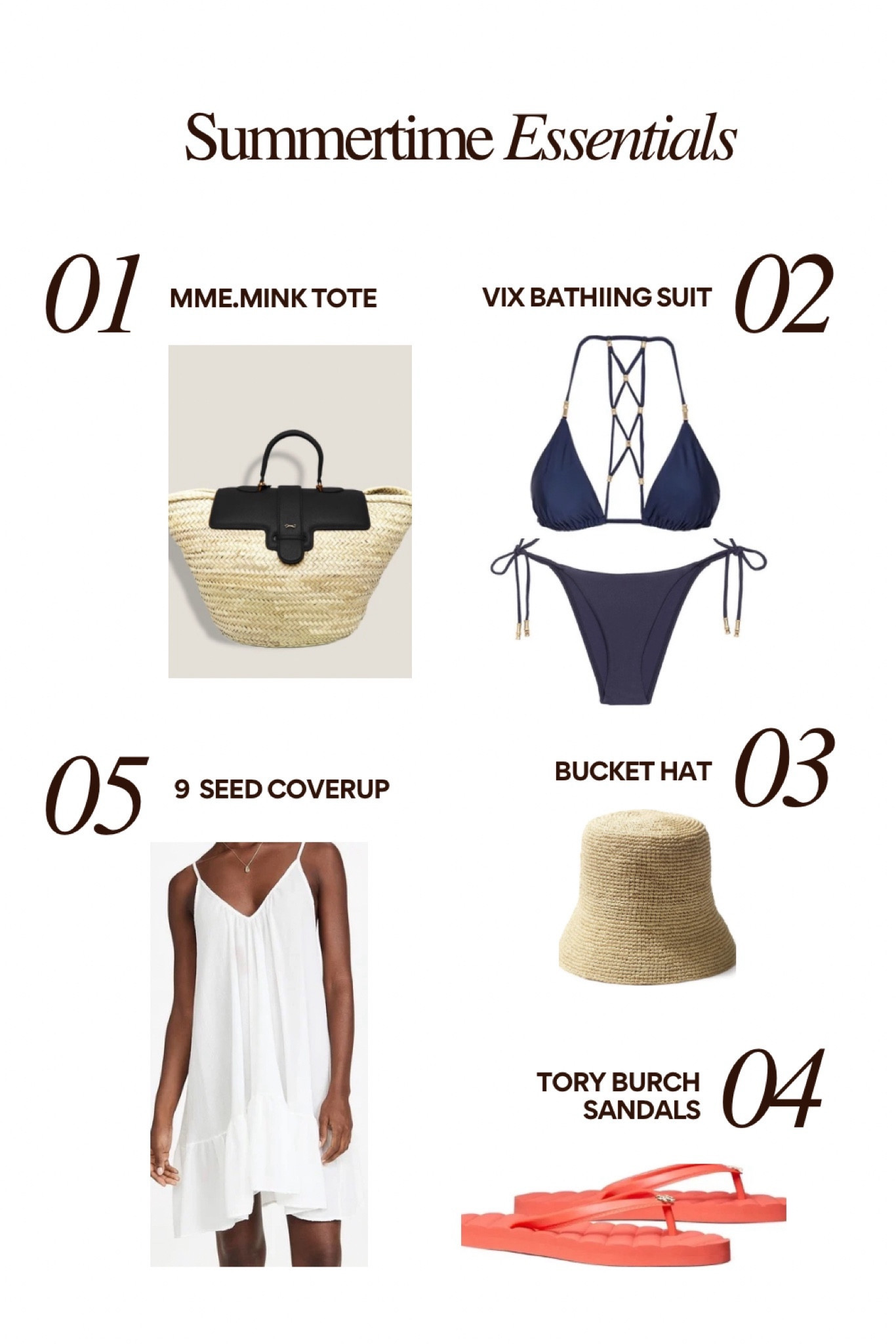 Summer dress, bathing suit, sandals, travel essentials, summer essentials. 

#LTKswim #LTKtravel #LTKitbag