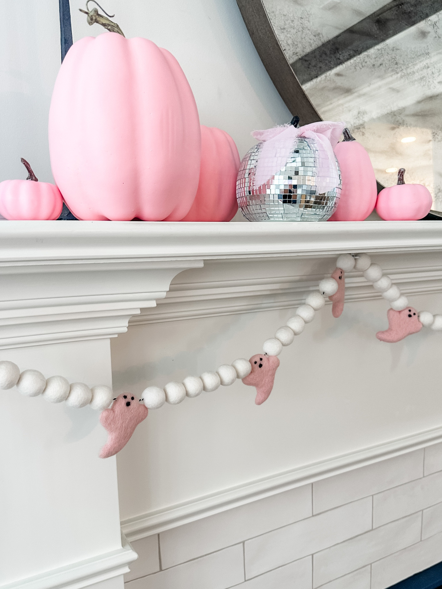 Pink ghost Halloween garland of my dreams 😍 Perfect for kids rooms or playroom decor! 

#halloween #halloweendecor #pinkhalloween 

#LTKSeasonal