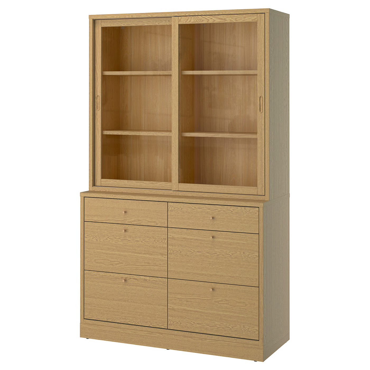 TONSTAD Storage combination with drawers, oak veneer/glass, 47 1/2x18 1/2x82 5/8 " | IKEA US