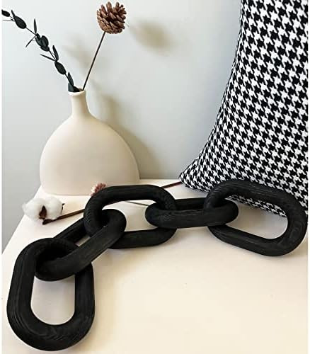 linsuo Wood Chain Link Decor5 Link Chain Decoration Pine Wood Carved Modern Home Decoration Used ... | Amazon (US)