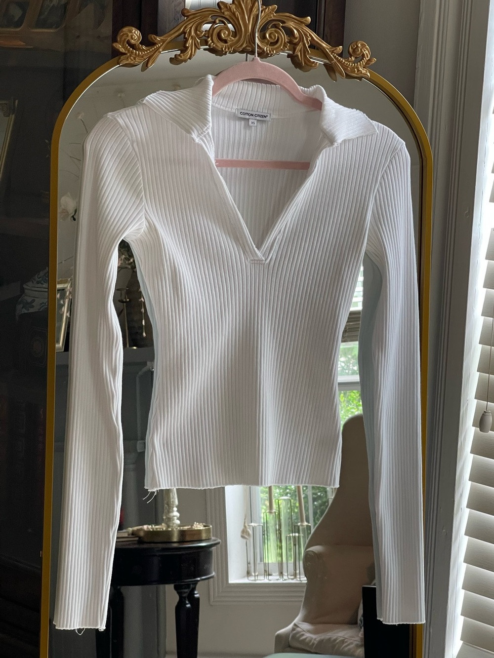 Cotton Citizen Ibiza Long Sleeve Polo in White XS | Poshmark