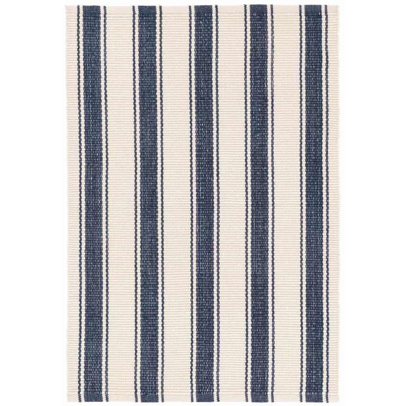 Blue Awning Striped Handmade Flatweave Navy/White Area Rug | Wayfair North America