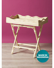 26in Rattan Folding Tray Table | Accent Furniture | HomeGoods | HomeGoods