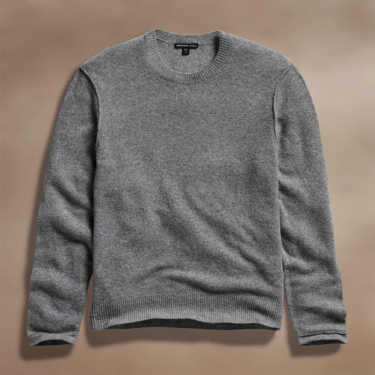 Soft Featherweight Cashmere Crew - Mid Heather Grey | James Perse Los Angeles | James Perse (US)
