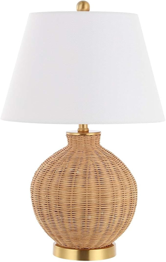 SAFAVIEH Lighting Collection Nobuo Natural/Brass 23-inch Table Lamp (LED Bulb Included) | Amazon (US)
