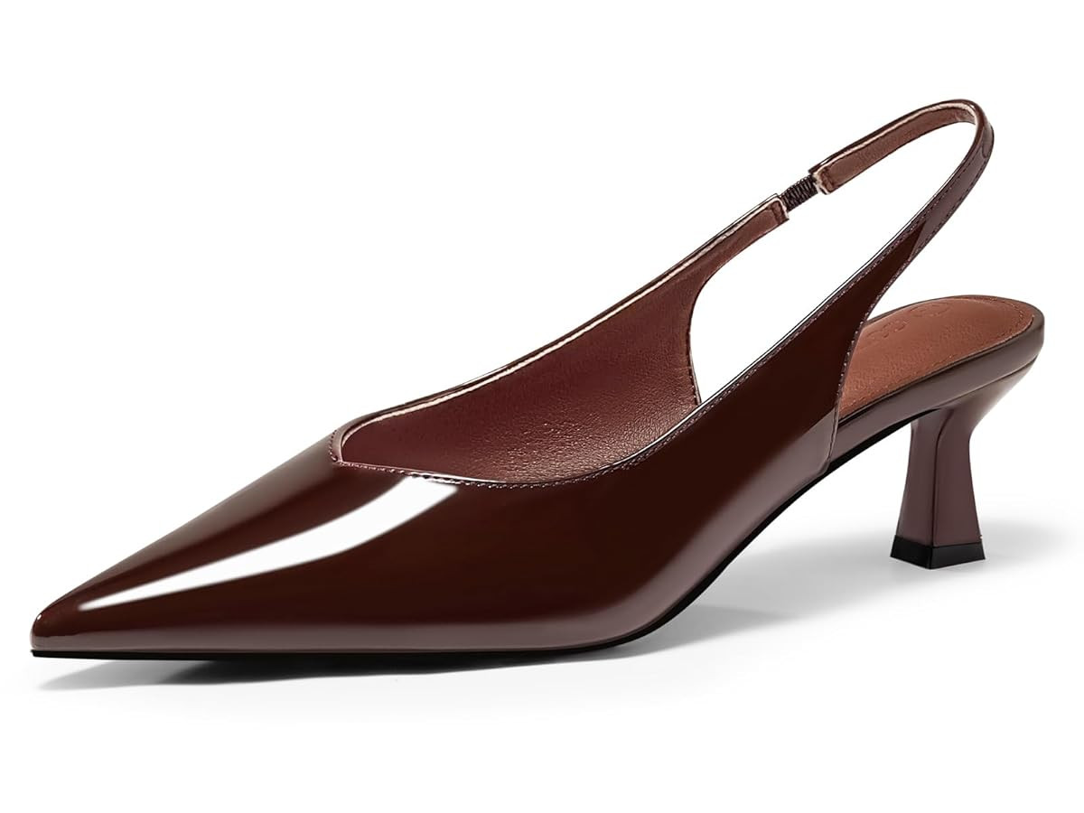 Coutgo Womens Slingback Kitten Heels Low Heel Closed Pointed Toe Pumps Heeled Sandals Dress Work ... | Amazon (US)