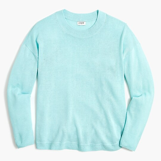 Linen-blend curved-hem sweater | J.Crew Factory