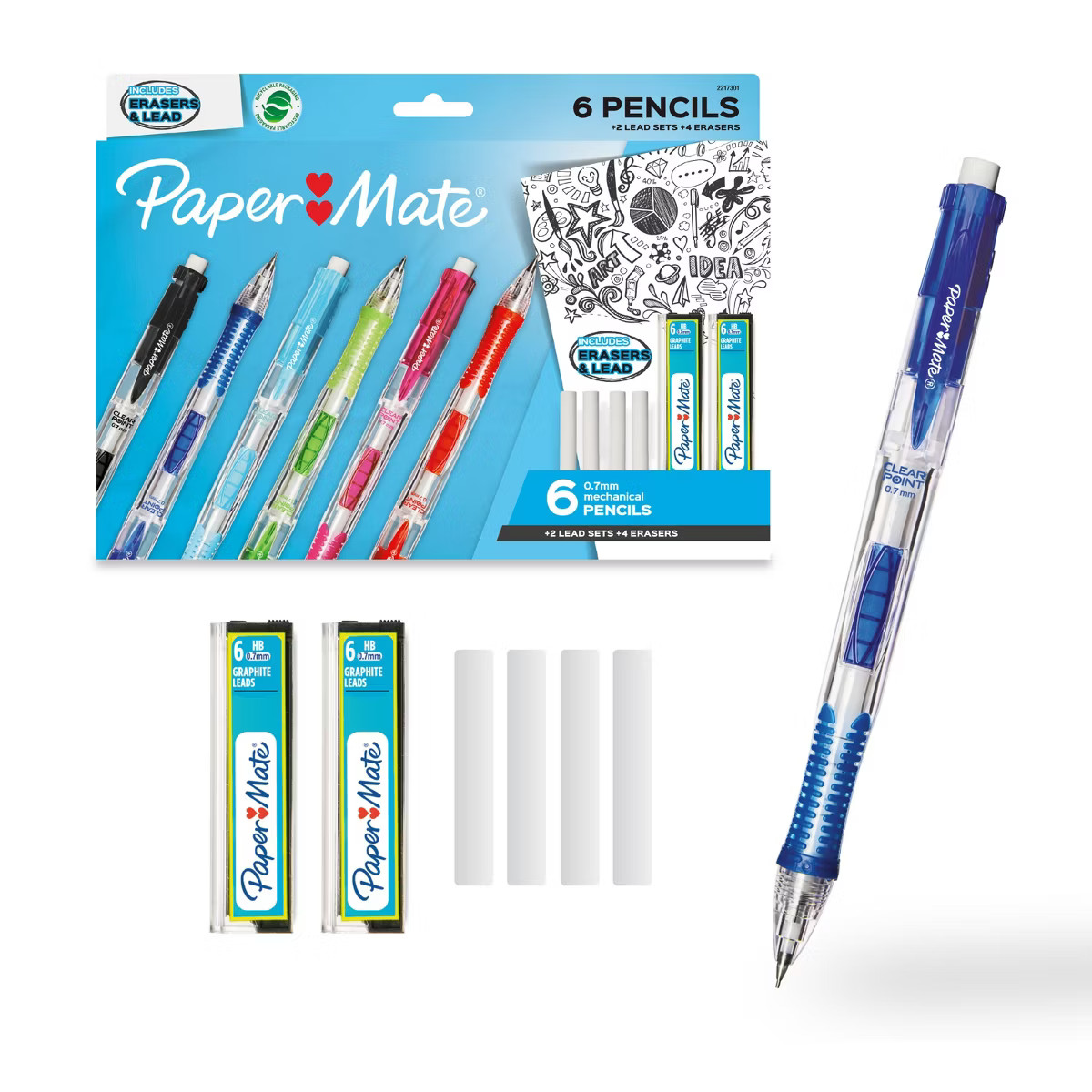 Paper Mate 6ct Clearpoint 0.7mm MultiPack | Target