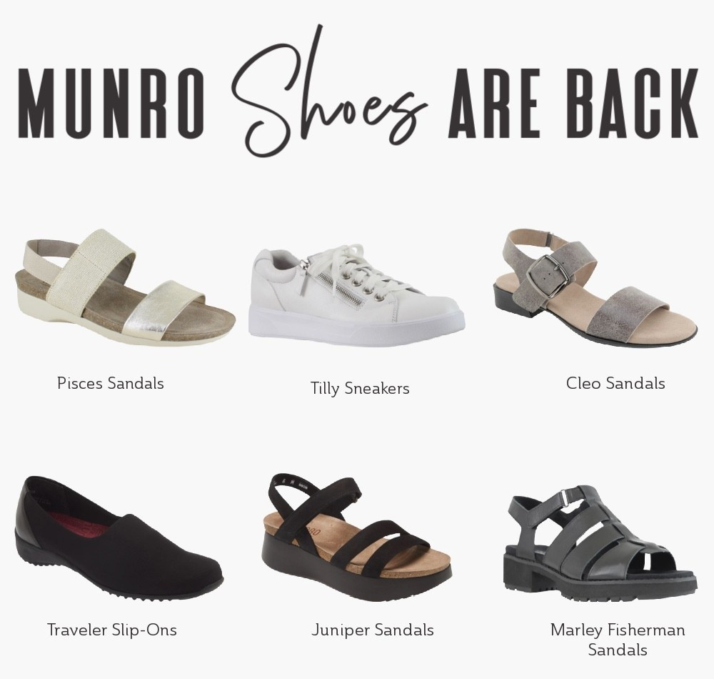 Famous for their stylish yet comfortable footwear, available in a wide range of foot widths, Munro shoes have long been a travel favorite. 👡👟 So when the brand announced it was going out of business last year, our community was genuinely disappointed. 😢

Now, they’re making a comeback, and some of your most-loved styles are back at Nordstrom! 😍

And we’re all hoping their bestselling Neko Boots make a return too! 🫰

#LTKsummer #LTKtravel #LTKshoes