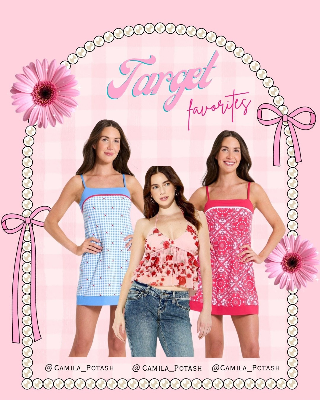 These summer pieces are giving girly coastal Americana and I’m obsessed 🎀✨ The gingham mini dresses, bandana print dress, and floral babydoll top feel so feminine, fun, and perfect for warm weather plans ☀️❤️

These are the kind of outfits I’d wear for beach towns, brunch dates, summer vacations, farmers markets, concerts, or just feeling extra cute running errands. I love mixing playful prints with soft pinks, blues, and vintage-inspired details lately 🤍

Everything is linked on my LTK ✨ Which piece is your favorite?

#TargetStyle #SummerFashion #MiniDress #CoquetteStyle #GinghamDress #BandanaPrint #FeminineStyle #LTKFashion #TargetFinds #SummerOutfits #CasualChic #GirlyStyle #VacationOutfits #CuteSummerOutfits #FloralTop #PinkAesthetic #EverydayFashion #AffordableFashion #SummerOOTD #FashionFinds

gingham mini dress, bandana print dress, floral babydoll top, cute summer outfits, feminine summer fashion, coquette aesthetic outfits, Target fashion finds, casual chic style, vacation outfit ideas, pink summer fashion, trendy mini dresses, girly everyday outfits, affordable summer clothing, vintage inspired fashion, LTK outfit inspiration @Target

#LTKSeasonal #LTKootd #LTKfitnessgoals