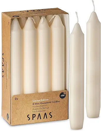 Straight Ivory Candlesticks - Pack of 8 6" Long Ivory Candles - 5 Hour Long Burning Unscented Can... | Amazon (US)