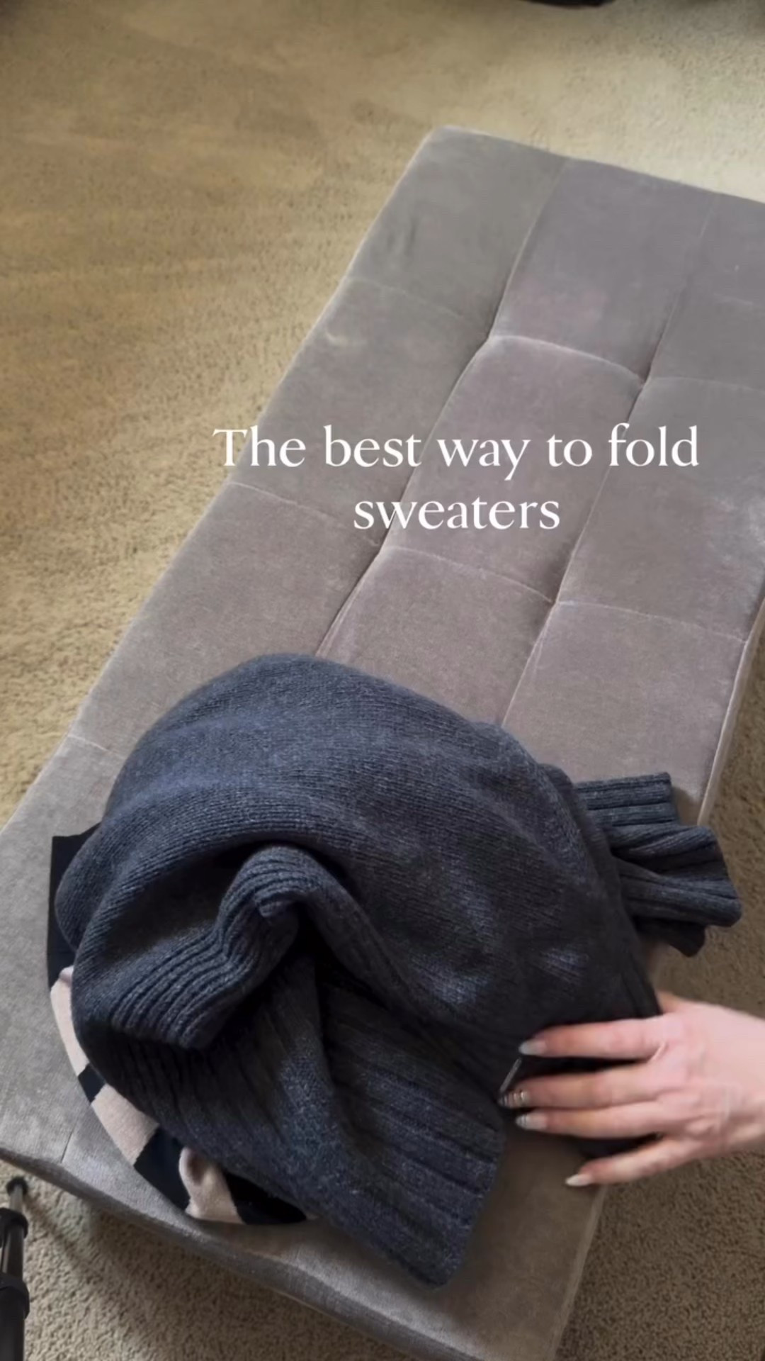 Follow me on Instagram for more Closet Organization tips 

How to fold a sweater, folded sweaters, best way to fold a sweater, how to fold a sweater with zippers, how to fold a sweater with buttons