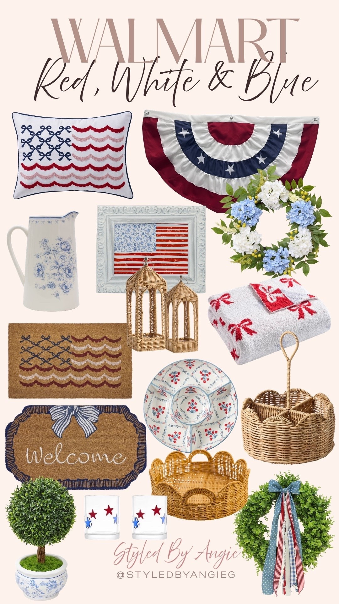 Red, white & blue Walmart home decor finds that make decorating for summer and the 4th so easy 🇺🇸✨ From cozy touches to festive accents, these finds are too good not to share. ❤️🤍💙



Walmart home decor, red white and blue decor, patriotic home decor, 4th of July decor, summer home decor, Americana decor, festive home finds, Walmart finds, patriotic decorating ideas, holiday home styling, cozy summer decor, affordable home decor #LTKHome