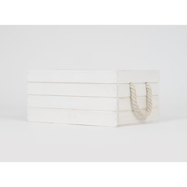 allen + roth ( 14.5-in W x 7-in H x 10.5-in D ) wash white Wood Basket Lowes.com | Lowe's