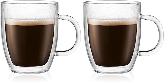 Bodum Bistro Coffee Mug, 10 Ounce (2-Pack), Clear | Amazon (US)