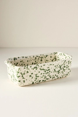 Splatter Portuguese Stoneware Loaf Pan | Anthropologie (US)