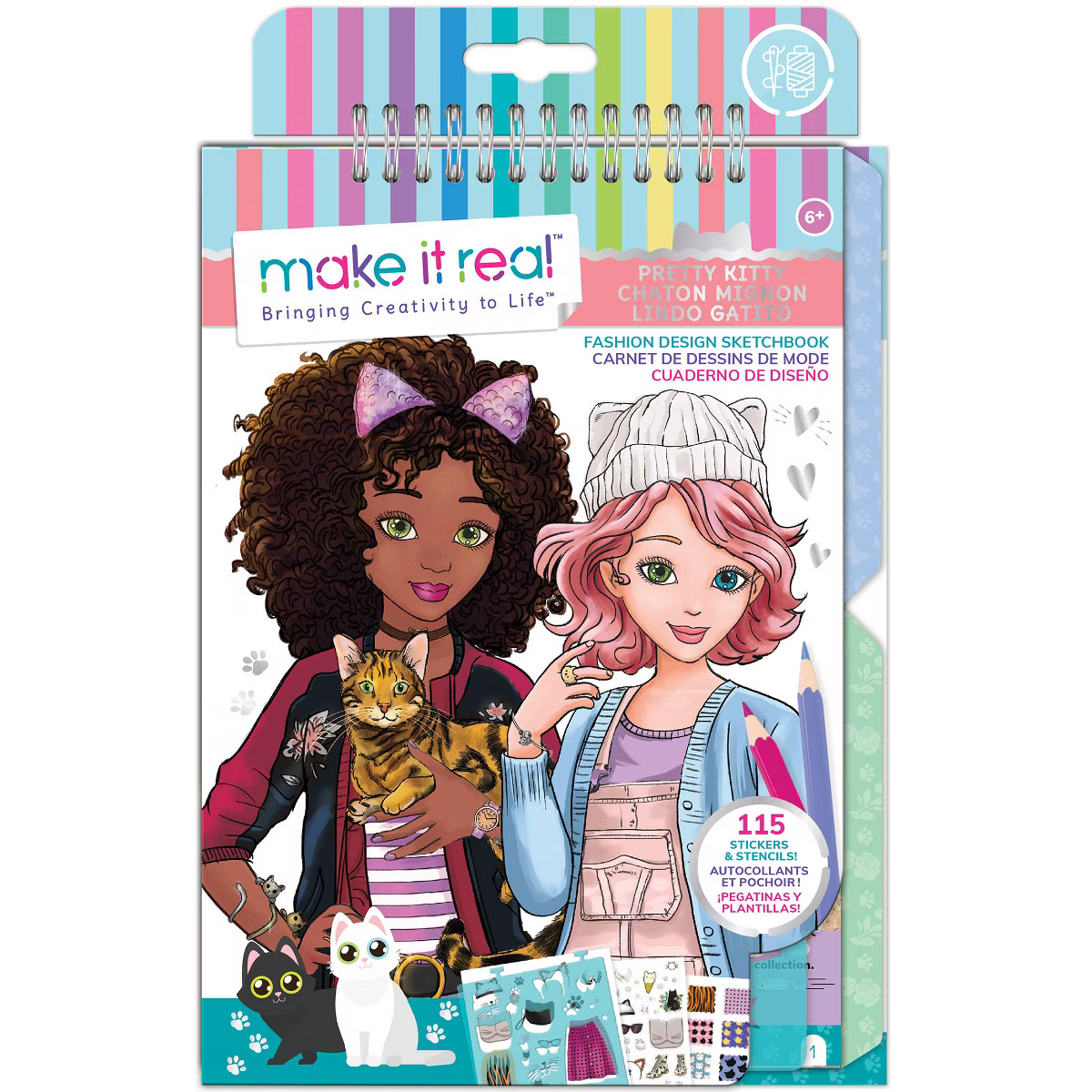 Make It Real: Pretty Kitty Fashion Design Sketchbook Kit | Target