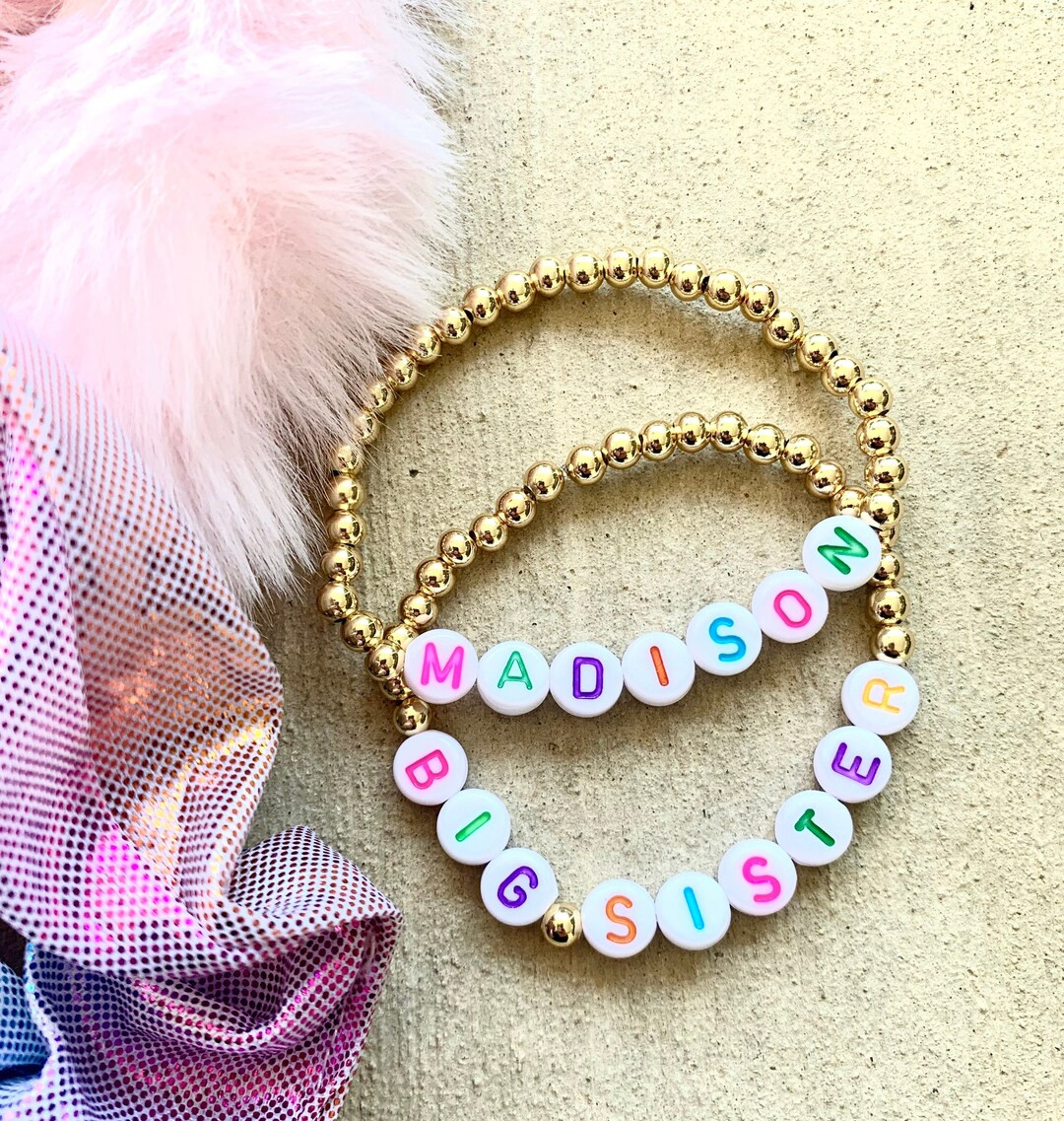 Kids jewelry personalized name bracelet for girls jewelry for girls kids bracelet big sister gift... | Etsy (US)