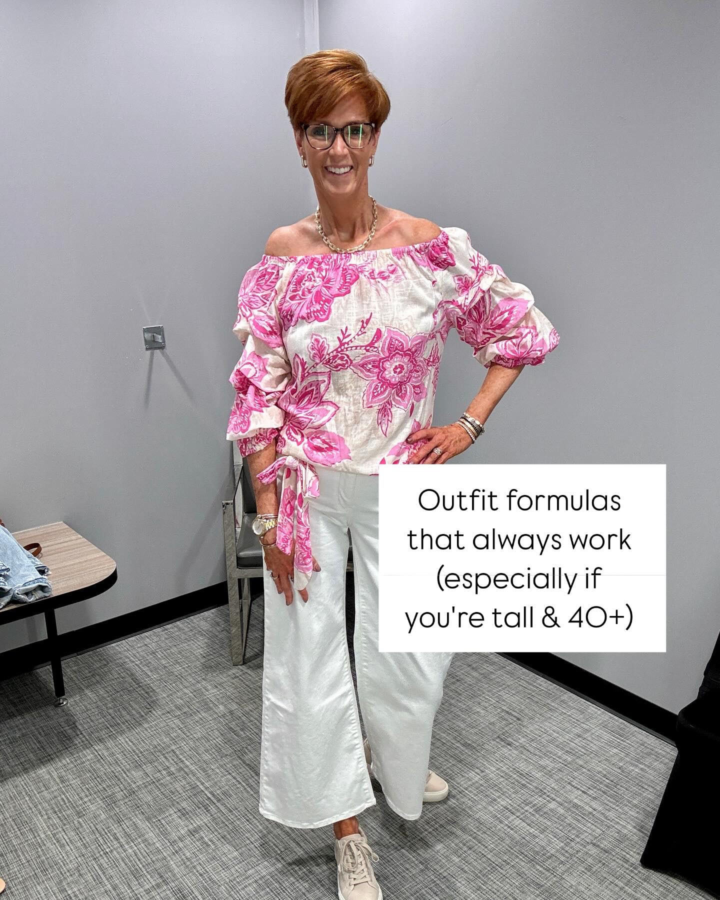 Spring Outfits That Make You Feel Put Together in Seconds  #ad #macysstylecrew #macyspartner

Getting dressed shouldn’t feel like a chore—and these 4 looks from @Macys prove that timeless style can still feel fresh, flattering, and effortless.

If you’re tall, over 40, or just tired of fashion that doesn’t fit your life, you’re in the right place. I share classic, elevated outfit formulas that actually work on tall women (I’m 6’1” for reference!) and help you feel confident getting dressed again.

👗 Outfit Highlights: 🌸 Pink floral puff sleeve off-the-shoulder top + white wide-leg jeans — spring brunch perfection 🤍 Ribbed stripe v-neck tee + cream wide-leg cargo pants — comfy, chic, and casual 🔵 Navy & white stripe matching set — polished and playful 🌿 Tunic-length navy top + white wide-leg pants — easy elegance

✨ These aren’t just cute outfits. They’re formulas that work again and again.
—
🛍 Everything is linked in my Macy’s Storefront (in bio!) 📌 Save this post if you’re rebuilding your spring wardrobe. 💬 Which look is most you? Tell me in the comments! 👯‍♀️ Tag a friend who loves timeless style. 👆 Want more tall-friendly fashion for women 40+? Follow @atalldrinkofstyle for weekly looks + fit tips that flatter.

#TallFashionOver40 #TimelessStyleForWomen #SpringStyleInspo #ClassicOutfitsForTallWomen #macysstylecrew

#LTKOver40 #LTKFindsUnder100 #LTKStyleTip