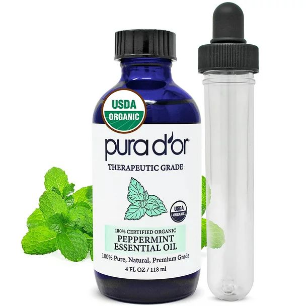 PURA D'OR Organic Peppermint Essential Oil (4oz with Glass Dropper) 100% Pure & Natural Therapeut... | Walmart (US)