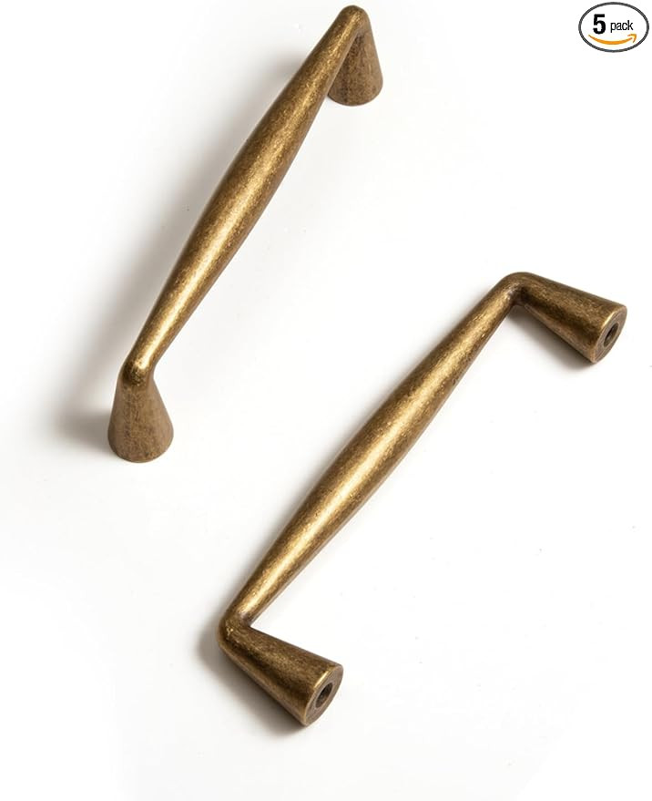 Antique Brass Zinc Alloy Cabinet Pulls - 3-3/4 Inch(96mm) Hole Center Classic Vintage Drawer Hand... | Amazon (US)