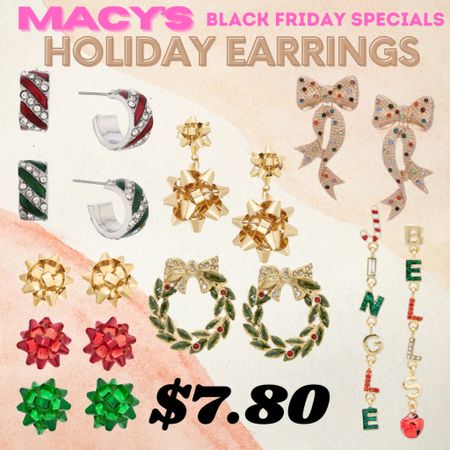 Holiday Lane at Macys has the cutest christmas earrings! I’m in love with the gold bow earrings and will be buying to wear to christmas this year! So adorable and cheap!!

#macys #earrings #holiday #christmas #bow #gold #silver #jewelry #wreath #candycane #jinglebells 

#LTKHoliday #LTKbeauty #LTKsalealert