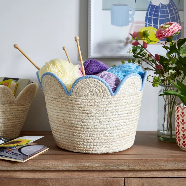 Medium Scalloped Maize Basket | Dunelm (migrated)