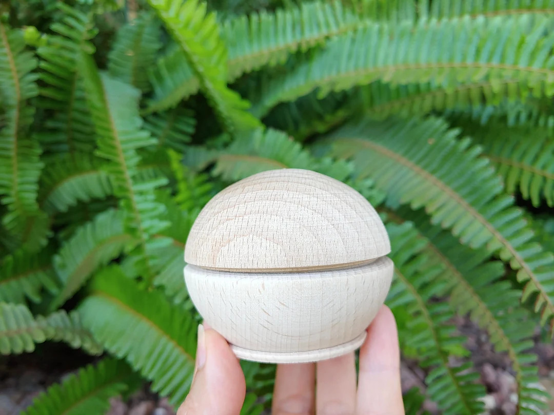 70mm Round wooden box with spherical cover, Unfinished eco friendly craft box | Etsy (Global)