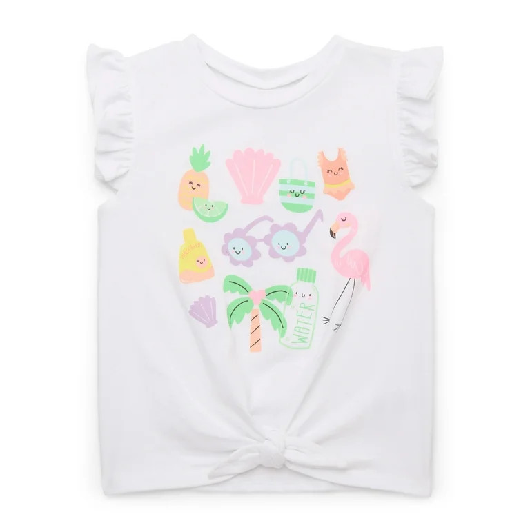 Garanimals Toddler Girls' Tie Front Graphic Tank Top with Flutter Sleeves, Sizes 18M-5T | Walmart (US)