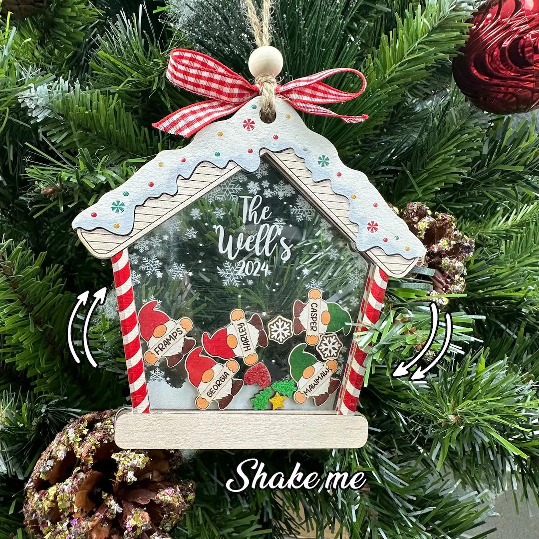 Customized Gnomes Family Ornament, Family Christmas Ornament, 4D Shake Family Ornament, Shaker Fa... | Etsy (US)