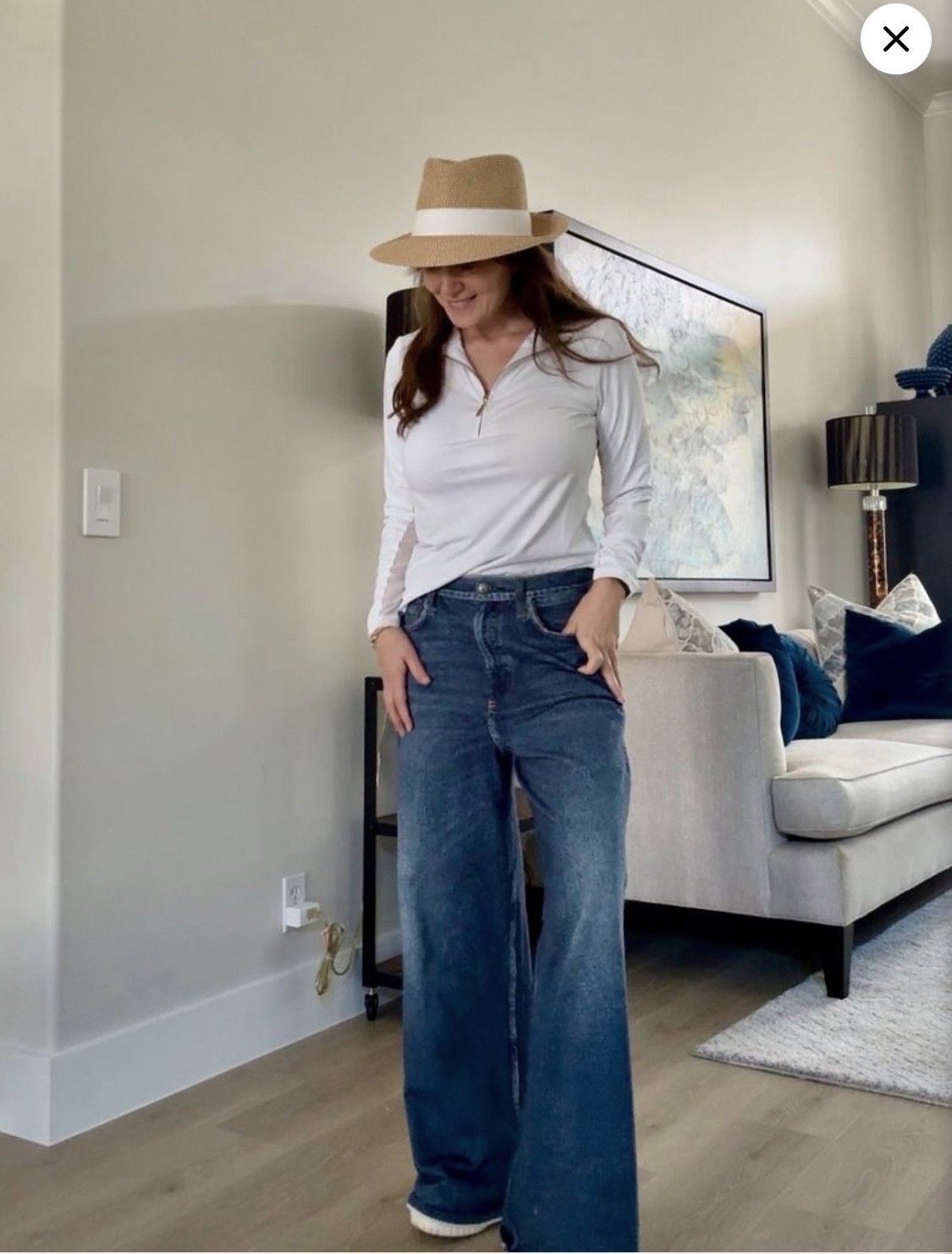 Sweatpants jeans, spf shirt and hat 

#LTKTravel #LTKOver40 #LTKSeasonal