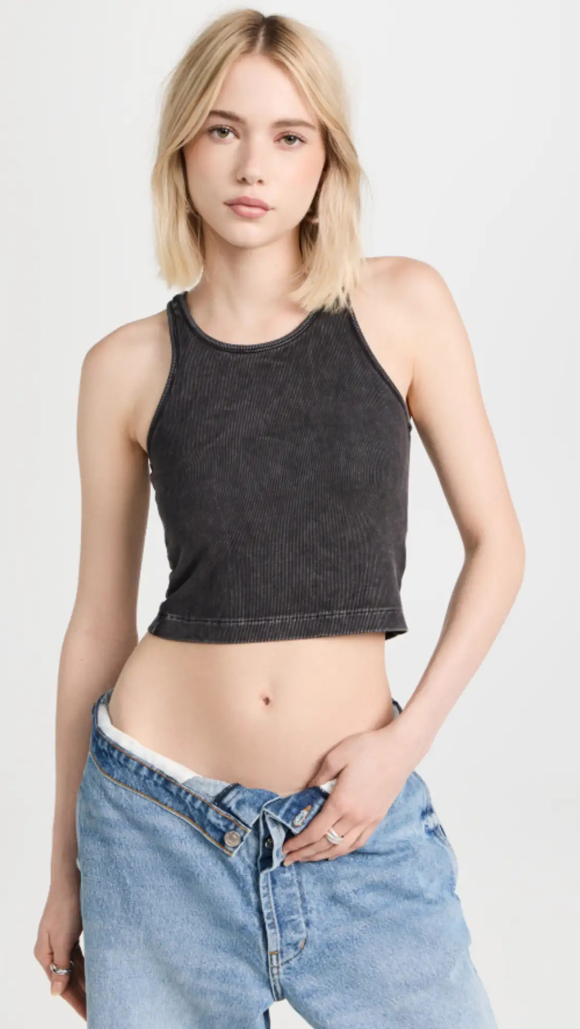 John Elliott Mineral Wash Gemini Rib Cropped Tank | Shopbop | Shopbop