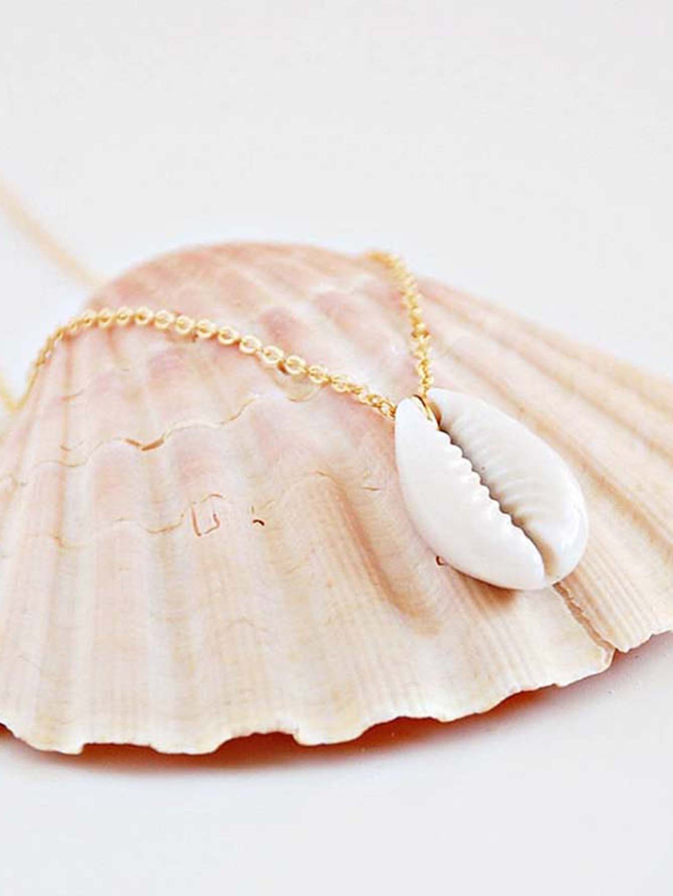 Shell Pendant Chain Necklace | ROMWE