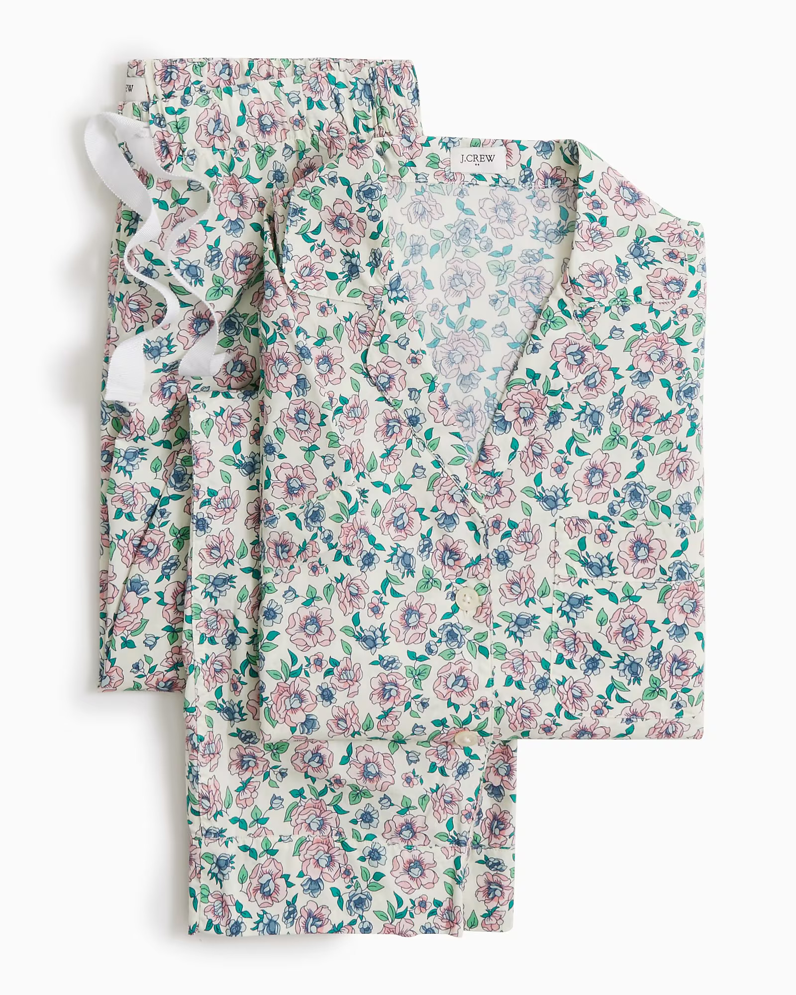 Cropped short-sleeve pant pajama set | J.Crew Factory