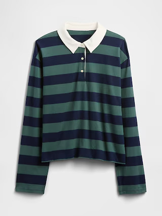 Oversized Stripe Rugby Polo Shirt | Gap Factory
