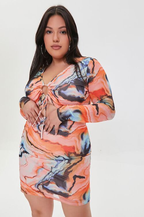 Plus Size Marble Print Crop Top & Skirt Set | Forever 21 (US)