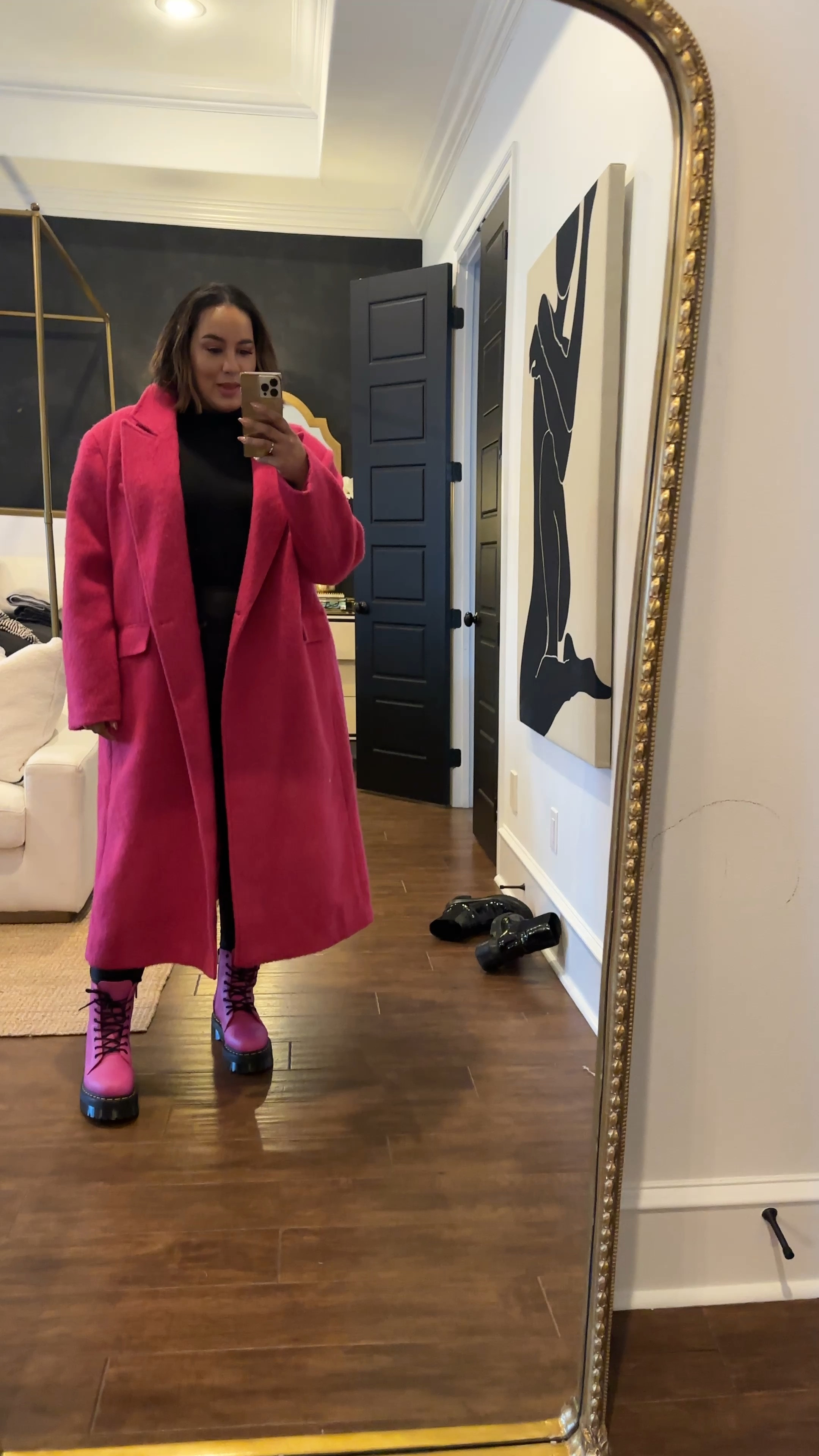 Styling my dr. Marten boots. I had this coat from boohoo. It’s good wuality and under $100 