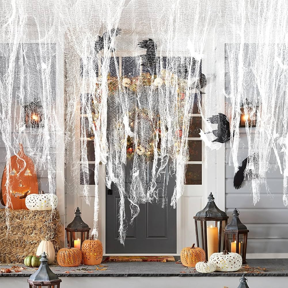 Yobbai 6 Pack Halloween White Creepy Cloth - Halloween Decorations Clearance - 30X72 Inch Spooky ... | Amazon (US)