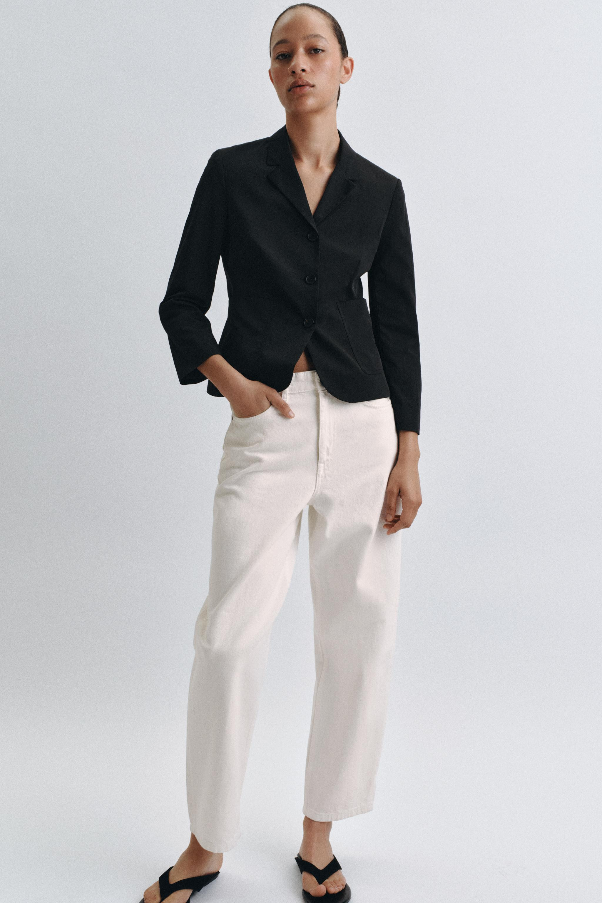 JEANS ZW COLLECTION TAPERED MID-WAIST | Zara UK