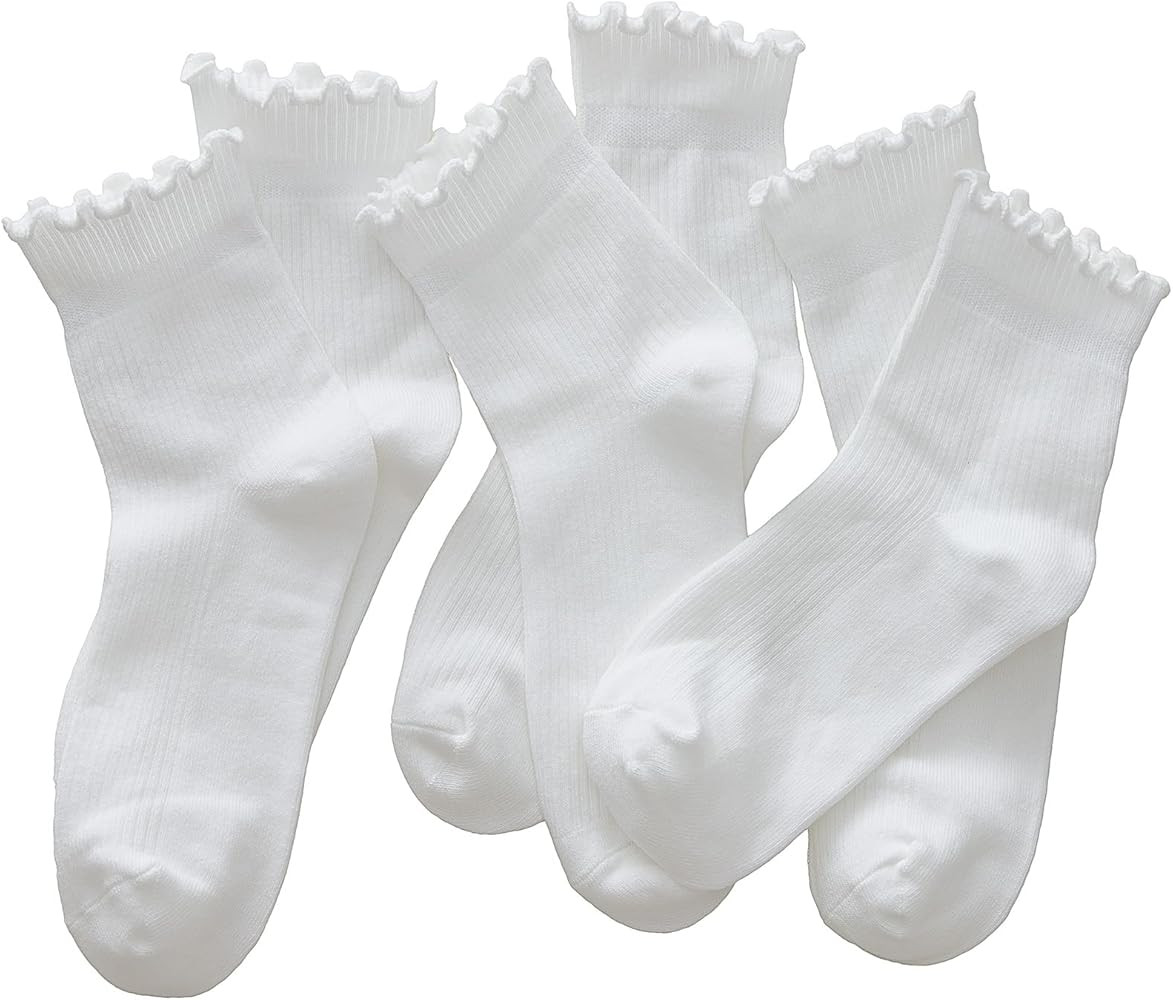 SSF&TUYS Ruffle Socks for Women – Soft Cotton Frilly Ankle Socks, Cute, Breathable & Comfy, 6 P... | Amazon (US)