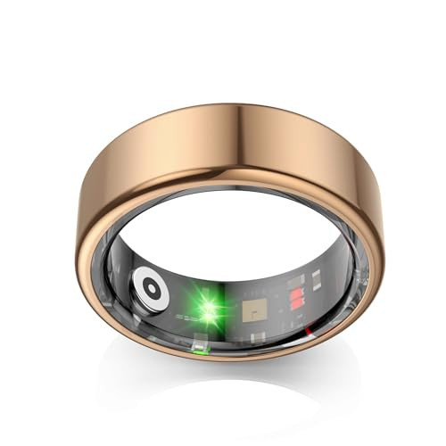 Smart Rings for Men, Fitness Trackers for Women - Sleep Tracking Wearable - Heart Rate - Blood Oxygen - IP68 Waterproof, Compatible with Android & iOS（Rose Gold） (9#) | Amazon (US)