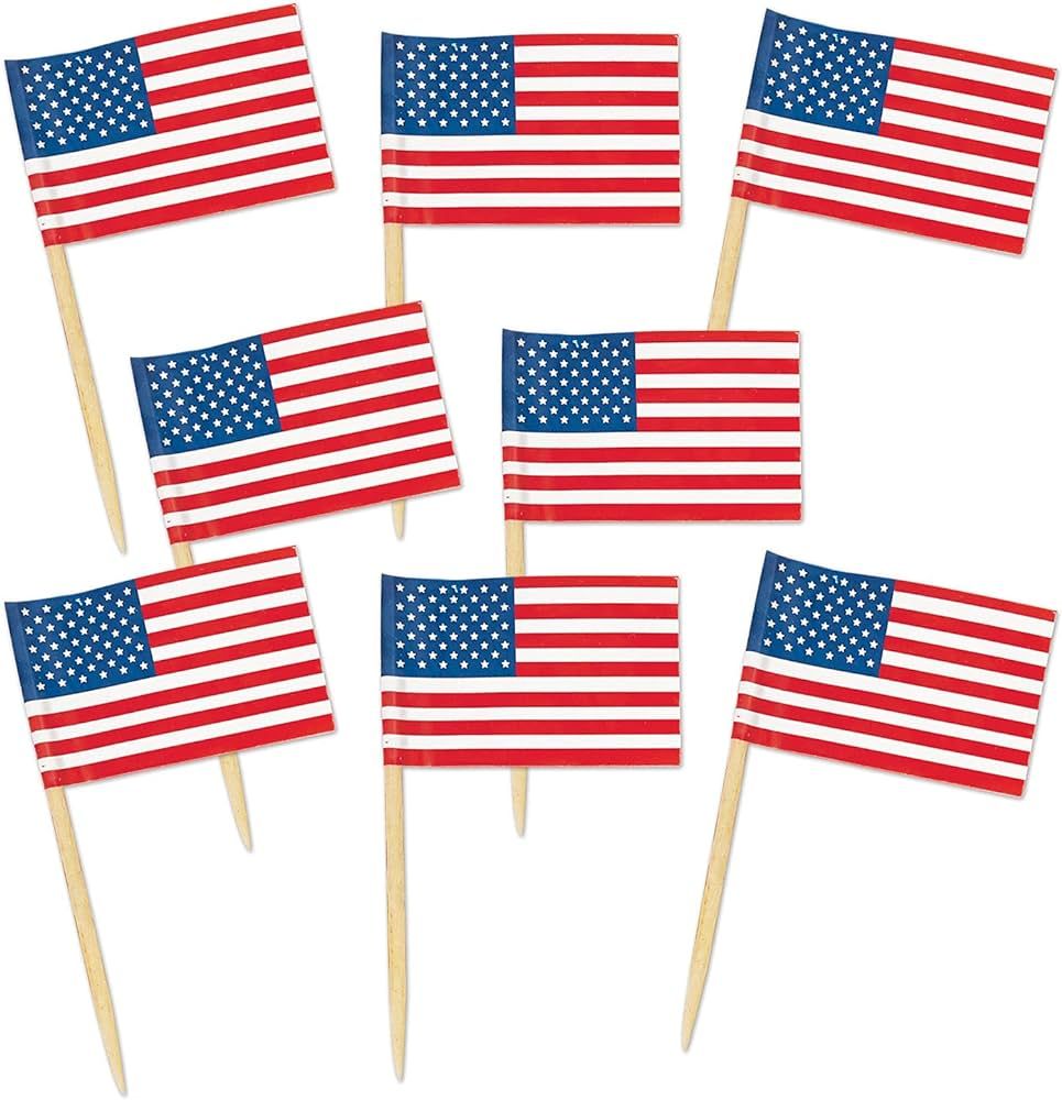 Beistle United States Of America Flag Food Picks 50 Piece Patriotic Party Supplies USA 4th Of Jul... | Amazon (US)