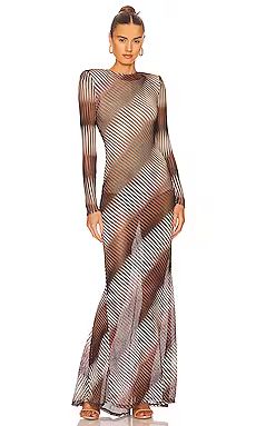 Bronx and Banco Electra Maxi Dress in Brown & Beige from Revolve.com | Revolve Clothing (Global)