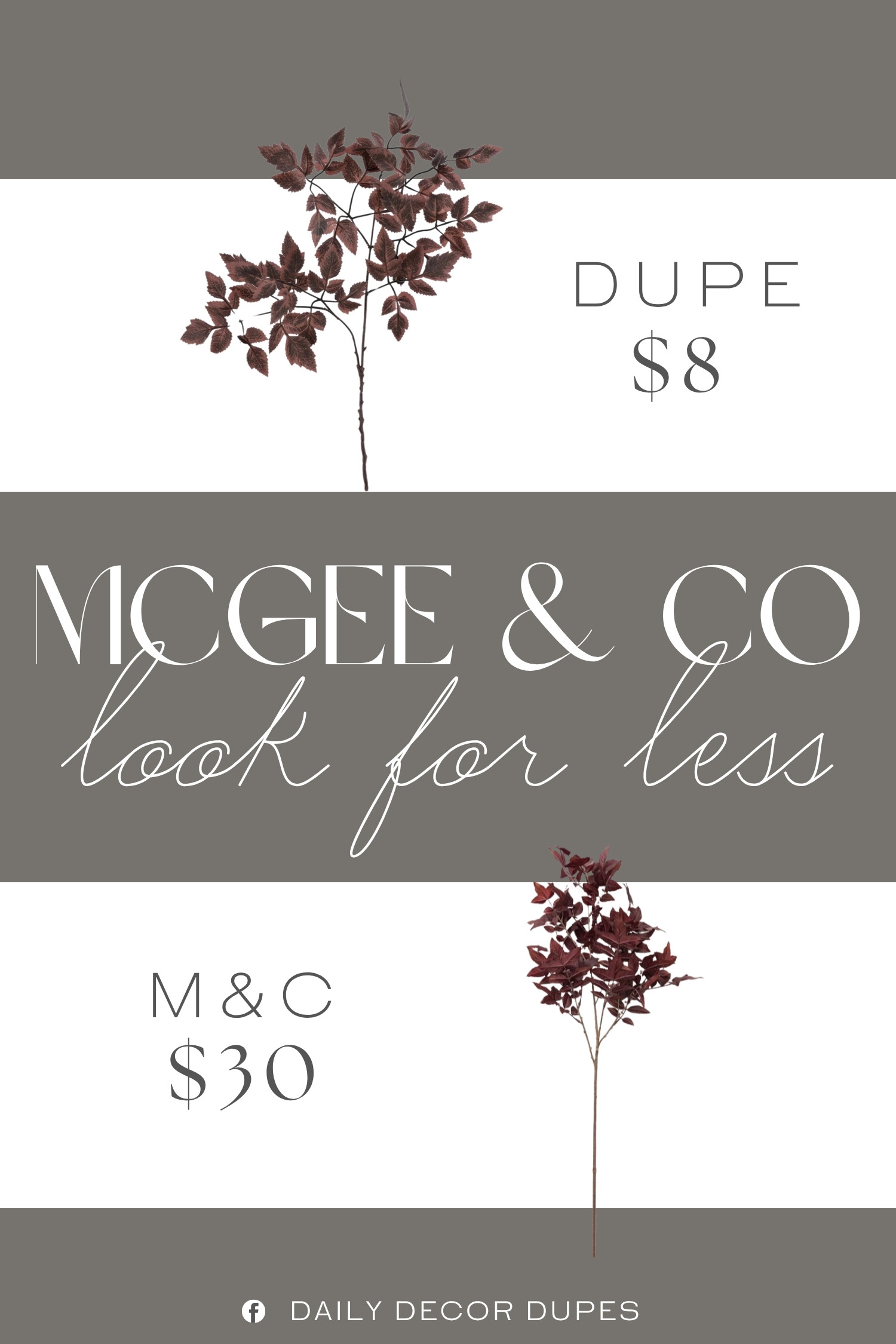Fall style for less 🍂🤎 If you love the sophisticated look of McGee & Co’s faux maple leaf stem, I found a beautiful $8 find that makes it easy to bring that same warm, organic feel into your home. The rich burgundy leaves add the prettiest seasonal touch to a vase, mantel, console, or dining table without spending a fortune. Would you add this to your fall decor? 🍁✨🏡

Home more affordable option find similar look for less budget friendly affordable cheap cheaper beautiful pretty. Clearance sale coupon code discount code promo code luxury Inspo inspiration inspired by idea ideas Love like these? I share multiple every day in my FB group.
#McGeeAndCoInspired #FallHomeDecor #FallDecor #FallDecorating #AutumnHomeDecor #FallDecorFinds #AffordableHomeDecor #HomeDecorFinds 

 #LTKHome
