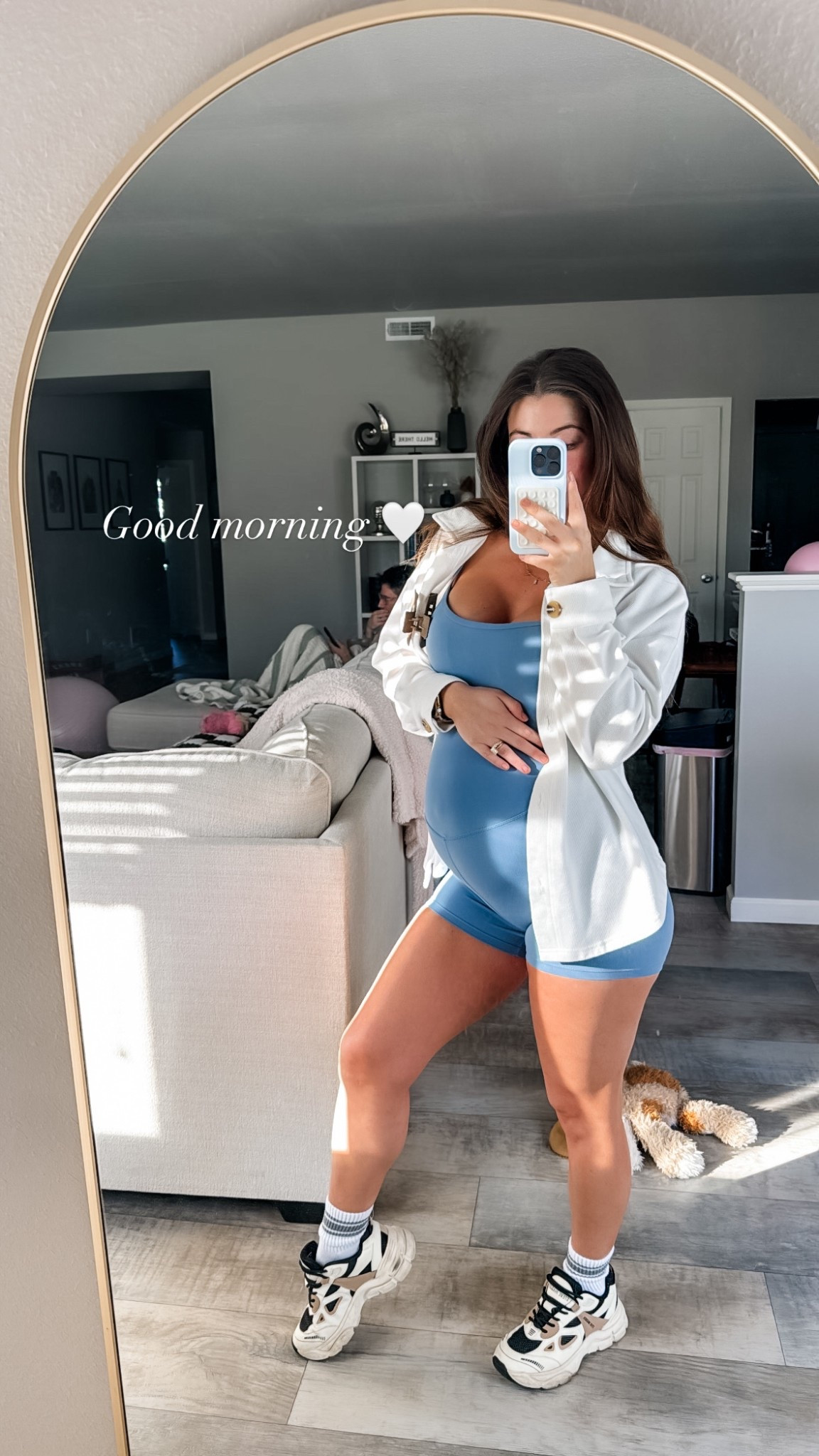 The comfiest non-maternity bodysuit I have ever found and affordable?! You can’t beat it so stretchy so buttery soft and I got my regular size. For a reference, I’m 5’2” andand in my third trimester.

#LTKBeauty #LTKBaby #LTKStyleTip